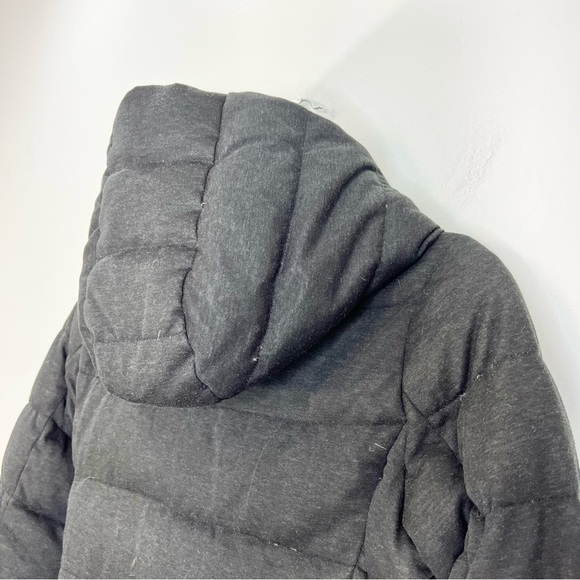 UNIQLO minimalist wool blend charcoal grey black down puffer coat XS - Picture 8 of 14